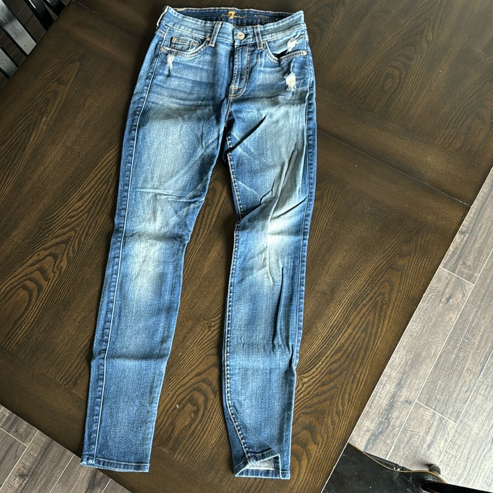 7 for all man kind jeans -the mid rise skinny size 24